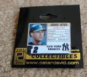 Peter David vintage NEW YORK YANKEES #2 DEREK JETER SHORTSTOP BIO CARD Pin NEW
