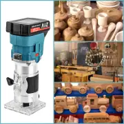 1/4" Cordless Wood Trimmer 21V Compact Wood Router Power Tool Set w/ 2 Batteries