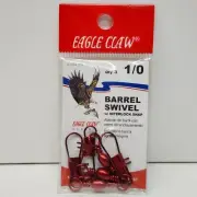 Eagle Claw Barrel Swivels With Interlocking Snap 01034-019 Size 1/0 3 Pack