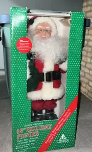 1994 HOLIDAY CREATIONS 16" SANTA FIGURE - PLAYS CHRISTMAS TUNES & POSABLE - New