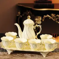 在飛比找樂天市場購物網優惠-花茶杯套裝歐式小奢華家用陶瓷優雅高檔英式紅茶杯茶具套裝