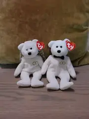 TY Beanie Baby Mr and Mrs 2001 MWMT Wedding Bears