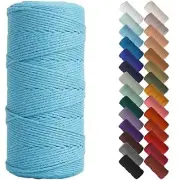 NOANTA Sky Blue Macrame Cord 2mm x 220yards Colored Macrame Rope Cotton Rope ...