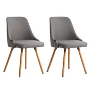 1 Set of 2 Artiss Dining Chairs Grey