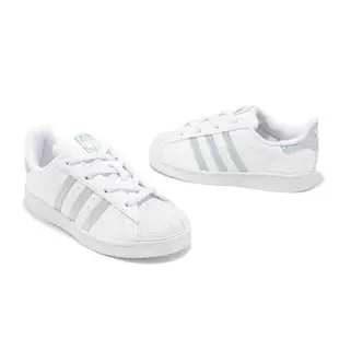 adidas 休閒鞋 Superstar EL I 小童 白 銀 小朋友 皮革 假鞋帶 貝殼頭 愛迪達 IG0259