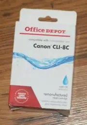 Office Depot Canon CLI-8C Remanufacted Inkjet Cartridge. Cyan Ink - Sealed