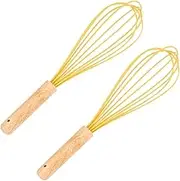 Zerodeko 2pcs Silicone Whisk Hand Mixer Kitchen Gadget for Effortless Mixing Stirring Food Grade Silicone Egg Beater for Baking Cooking Sauces Dishwasher Safe Kitchen Tool