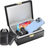 lanpard Faraday Box with Faraday Pouch 2 Pack, Keyless Entry Car Key Safe Protector RFID Anti-Theft Signal Blocking Cages