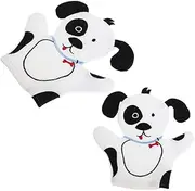 SHOWERORO 2pcs Scrub Gloves Sealed Cup Lid Spoons Miniature House Accessories Micro Landscape House Miniature Double Head Pipe Clamps Cartoon Gloves Hardware White Fabric