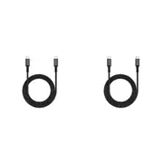 2x Microdia ExeCable Tweed PD100W USB-C Charging/Sync Cable Cord 1.3m Charcoal