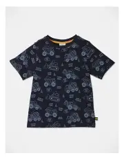 [Milkshake] Essentials Textured Short Sleeve T-Shirt in Navy