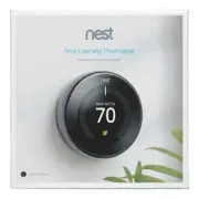 Sealed! Google Nest 3rd Gen Programmable WiFi Thermostat - Mirror Black T3018US