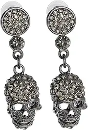 [SHERCHPRY] 1 Pair Halloween Skull Full Diamond Pearl Earrings Skeleton Threader Tassel Earrings Pearl Earrings for Earrings Ear Pendant Rhinestones Miss Alloy