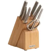 8pc Global Takashi Stainless Steel Paring/Vegetable Knife w/ Storage Block Set