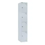 New GO Steel 4 Door Locker 305mm Wide Key Lock Silver or White Rapidline GL305/4