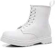[Goettin] Women or Mens Leather Combat Ankle Boot Martin Shoes with Lace Up Plus Size