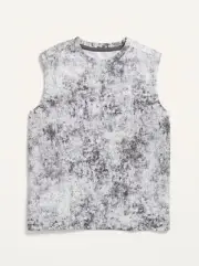 Old Navy Kids Go-Dry Cool Patterned Mesh Tank Top Cloudy White Size Medium (8)
