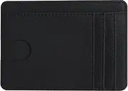 [tunghey] Slim Minimalist Wallet, Front Pocket Wallets, RFID Blocking, Credit Card Holder for Men&Women - 6 Card Slots, 1 Money Pocket, 1 ID/Driver License Window (Black)