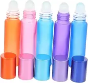 10Pcs Colored Frosted Glass Roller Ball Bottles Essential Oil and Perfume Storage for Travel Portable and Convenient Includes and Bottles