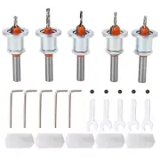 5Pcs Countersink Drill Bit Alloy Steel Adjustable Tapered Countersink Self Ta...