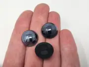 100 pcs Black Flat-Back Half Pearls Cabochons Craft Domed Rhinestones 16mm Round
