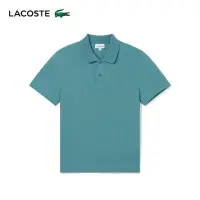 在飛比找momo購物網優惠-【LACOSTE】男裝-修身輕盈透氣短袖Polo衫(藍綠色)