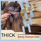 Tape In THICK Full Head Skin Weft Remy 100% Human Hair Extensions Balayage Ombre