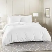 Super King Size White Color 1000TC 100% Cotton Quilt/Doona Cover Pillowcase Set