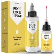 Door Hinge Lubricant kit | 4 oz + 1 oz Needle Combo, Long-Lasting Lock Lubric...