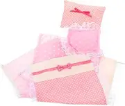Kisangel 2Sets Miniature Doll House Bedding Kit High Simulation Bedsheet Pillow Accessories for Dollhouse Bedroom Decoration for Mini House Layouts