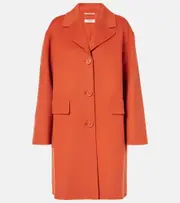 ['S Max Mara] 'S Max Mara Single-breasted wool coat UK 12 orange