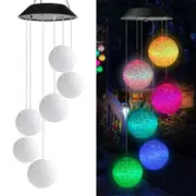 Solar Light Wind Chimes Powered LED Garden Hanging Spinner Lamp Color Changing Ball