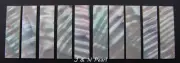 Green Abalone Rippled Flamed Inlay Blank 35x11.5x1mm,Bass Bow Slide,2pcs