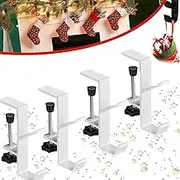 Fireplace Stocking and Garland Hanger, 2 in 1 Garland Stocking Hangers, Christmas Hooks Stocking Holders for Mantle Garland Hanger Mantle Hooks for Home Party Decoration (White, 4pcs)