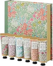 William Morris At Home Bergamot & Vetiver Hand Cream Library Gift Set | Enriched With Shea Butter Shea Butter | Vegan Friendly | Travel Friendly Sizes | 6 x 30ml