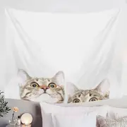Adorable Peeking Cats Tapestry