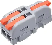 XALXMAW 22Pcs Lever Wire Connectors, 1 in 2 Out DIY Mini Splicing Compact Splitter Docking Terminal Block Electrical Connectors, 24-12 AWG