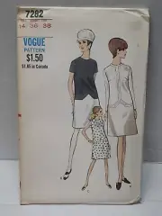 Vintage Vouge Sewing Pattern #7282 Misses One-Piece Dress Size 14 -Uncut FF-