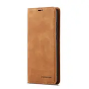 For Huawei P30 Strong Magnetism Horizontal Flip Leather Case with Holder & Card Slots & Wallet & Photo Frame(Brown)