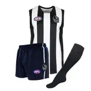 AFL Footy Collingwood Magpies Auskick Pack Guernsey Jersey Jumper Shorts Socks