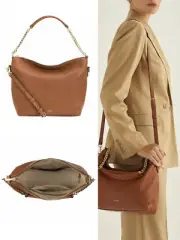 OROTON Zip Top Hobo Bag Nina Shoulder Handbag Cognac Leather NWT Dustbag