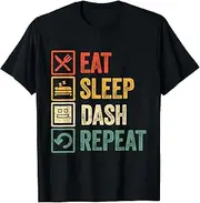 [Arhelicw] Eat Sleep Dash Repeat Video Game Geometry Video T-Shirt