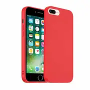For Apple iPhone 7 Plus / 8 Plus Silicone Silky Soft Case with Microfiber TPU Ultra Slim Anti Scratch Shockproof Cover (Red)