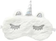 Anneome Unicorn Eye Patch Glitter Eyeshadow Mouthpiece Anti Pillows For Sleeping Eye Masks Cartoon Skincare Sleep Masks Sleep Silk Plush Sleeping Mask Puffy Horn White