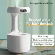 Anti-gravity humidifier w/ LED Clock Display, Ultrasonic Water Drip Humidifier
