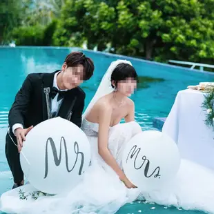 影樓婚紗攝影道具36寸超大Mr.Mrs紅色氣球古裝秀禾中國風婚慶用品