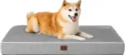 Memory Foam Dog Bed for Large Dogs, Waterproof Liner, Grey, 35X23
