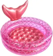 Inflatable Kiddie Pools Mermaid, Backyard Round Swimming Pool for Kids, Cute ...