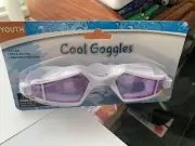 Swim Gear Youth Cool Swim Goggles, Anti-Fog & UVA Adjustable Strap Purple