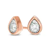 0.17 CT. T.W. Diamond Solitaire Teardrop Stud Earrings in 10K Rose Gold